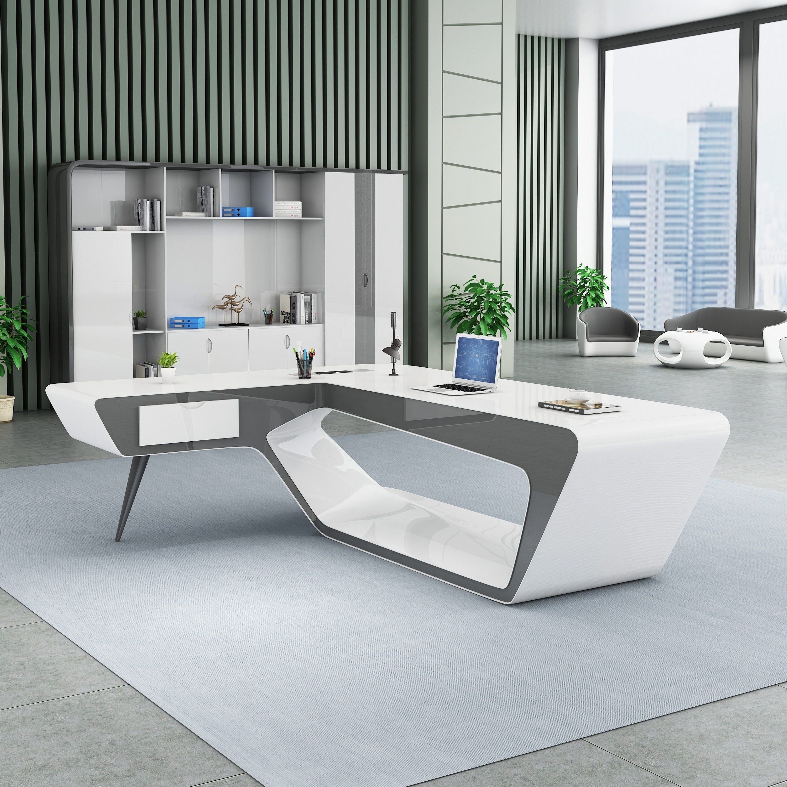 Schreibtisch Luxury executive office table White ceo Office Desk set Office furniture escritorio de oficina commercial furniture