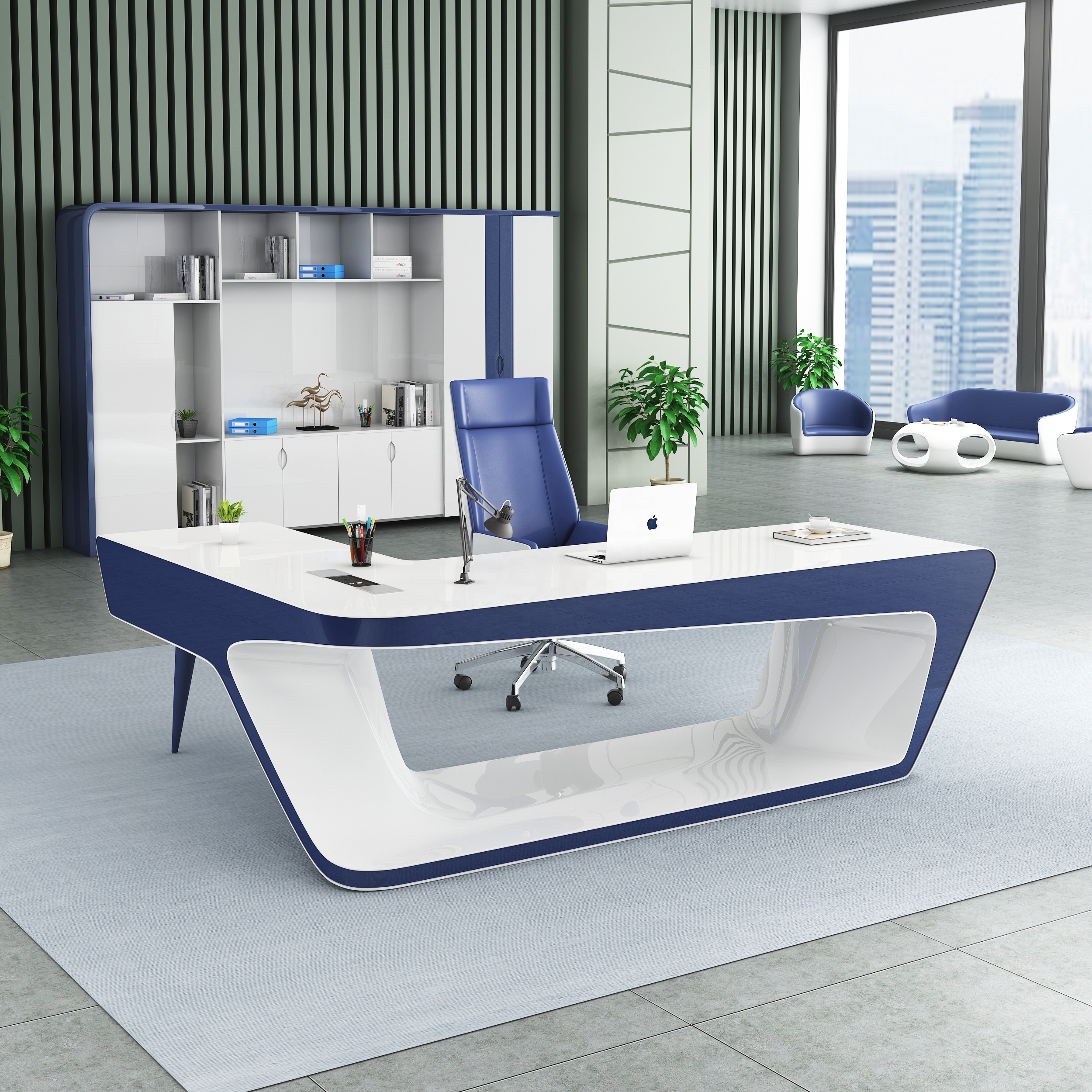 Schreibtisch Luxury executive office table White ceo Office Desk set Office furniture escritorio de oficina commercial furniture