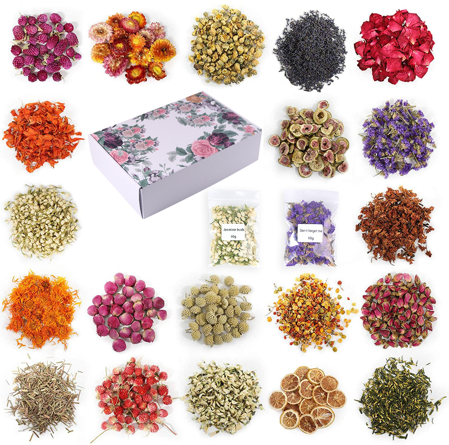 Natural  handmade candles dried flowers for scented candle dry flower and resin dry flower for decoration