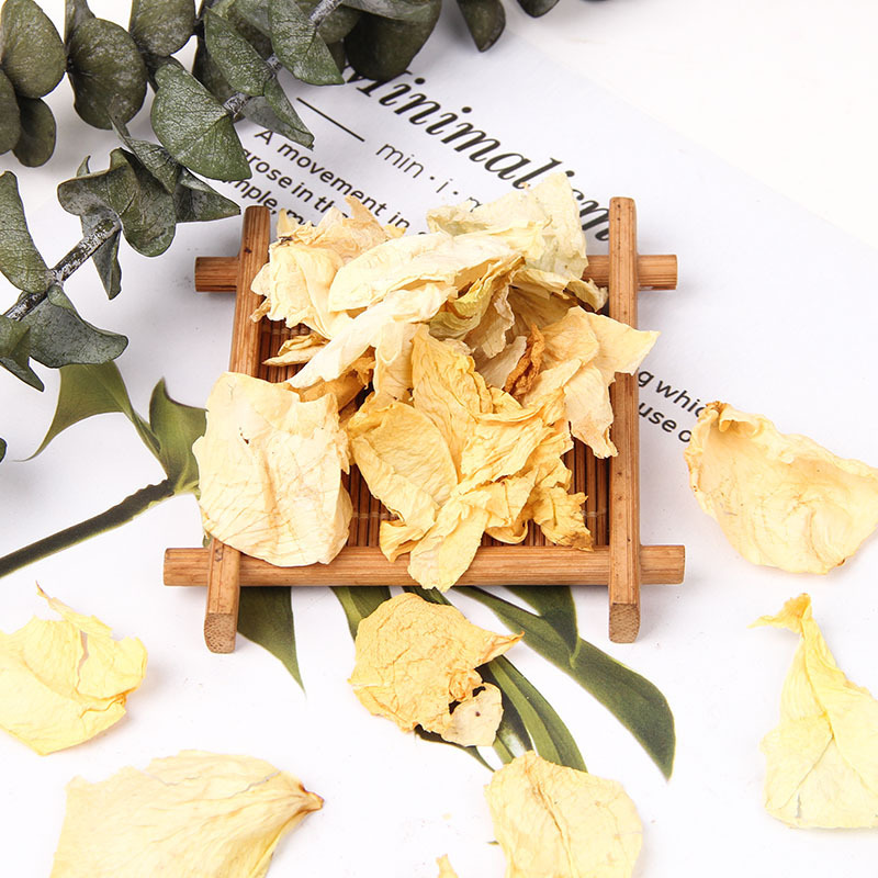 Factory Supply Edible Dry Petals White Yellow Dried Rose Petals Ivory Rose Flowers Petals for Wedding Confetti/Tea/Candle/Cake