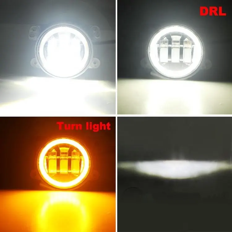 TIANKEE Wholesale 1400lm 30w Angel Eye Led Fog Lamp with Drl Amber Turn Signal 4 Inch led Fog Light