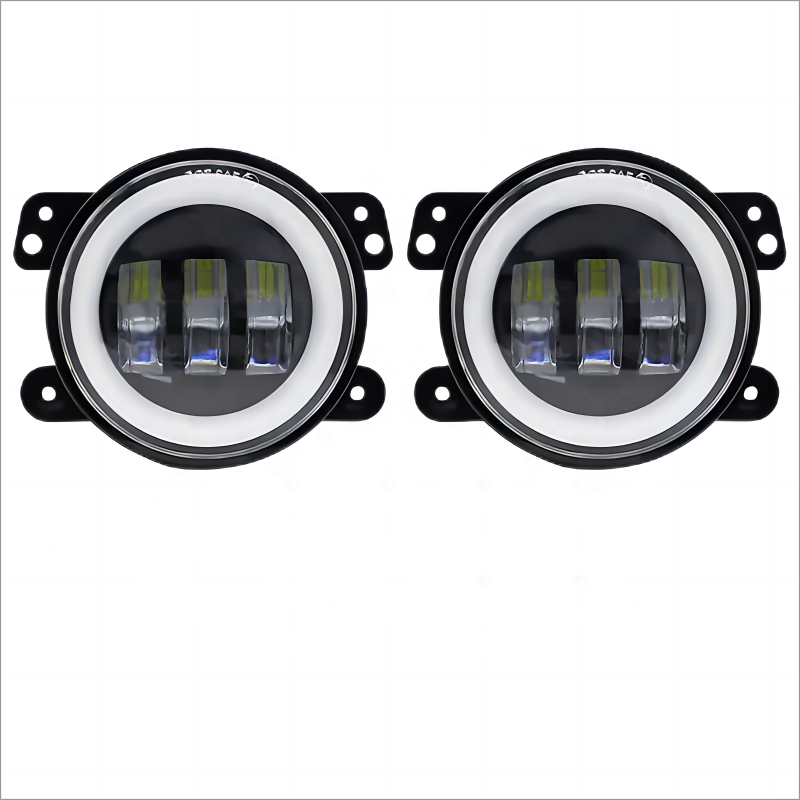 TIANKEE Wholesale 1400lm 30w Angel Eye Led Fog Lamp with Drl Amber Turn Signal 4 Inch led Fog Light