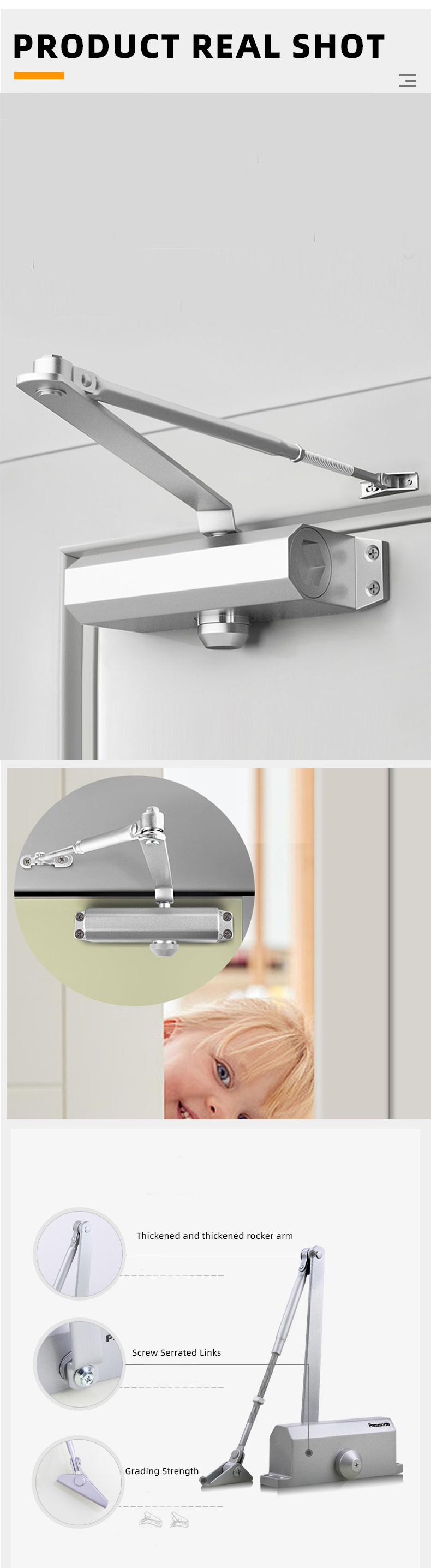 Hinge Aluminium Auto Door Closer Door Closer Heavy Duty Self Closing Door Closer 90 180 Degree Automatic Door Closer