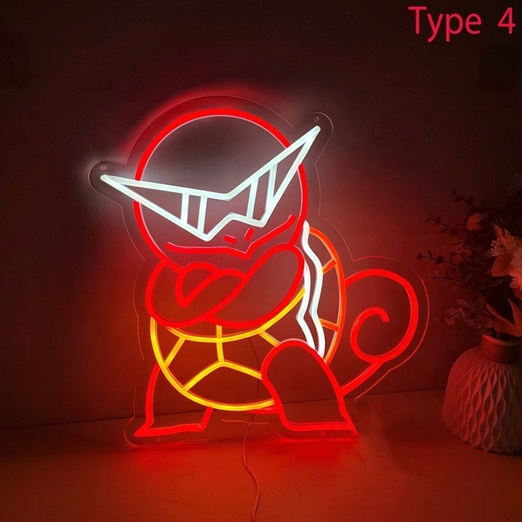 Squirtle Anime Neon Indoor Wall Lights Event Party Decor Kids Room Game Toy Shop Light Art As a gifts