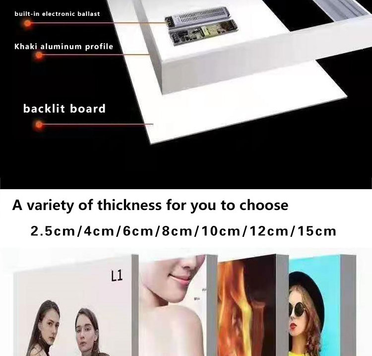 UV soft film card cloth light box ultra-thin led borderless luminous billboard light box wall-mounted outdoor custom waterproof