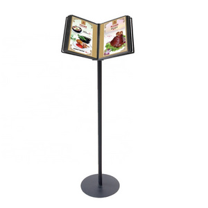 Advertising stand floor-to-ceiling propaganda information A4 hotel menu page flip floor display stand