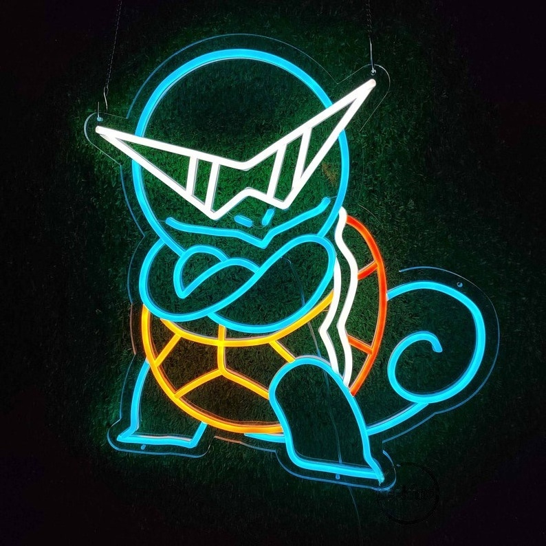 Squirtle Anime Neon Indoor Wall Lights Event Party Decor Kids Room Game Toy Shop Light Art As a gifts