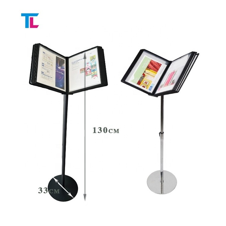 Advertising stand floor-to-ceiling propaganda information A4 hotel menu page flip floor display stand