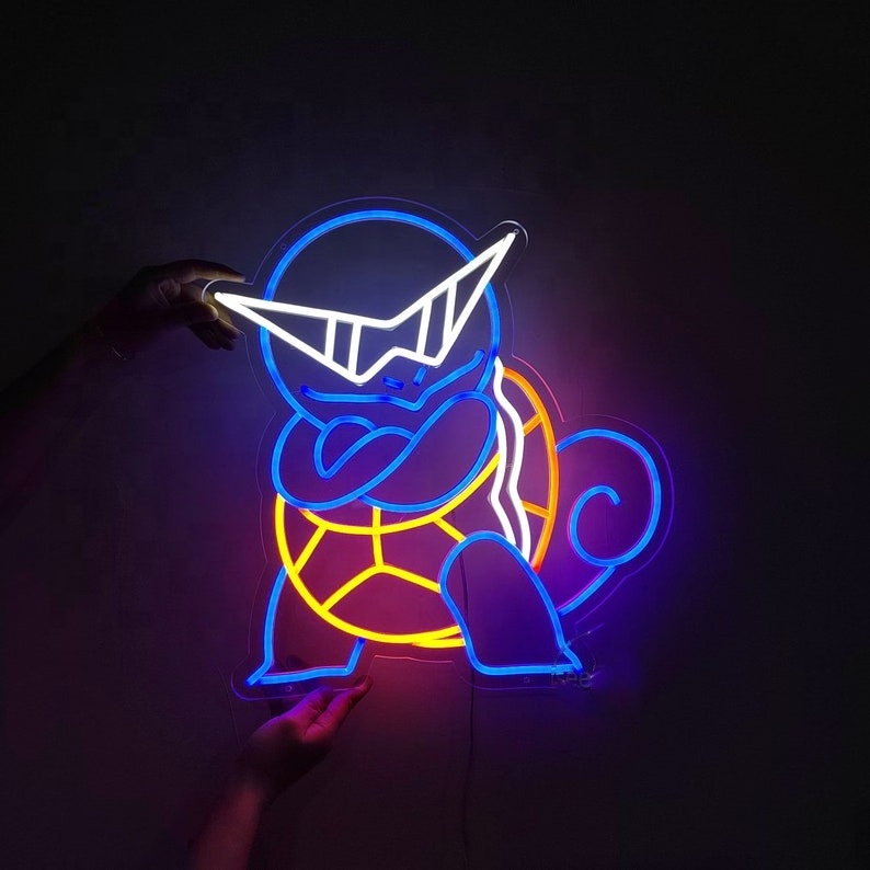 Squirtle Anime Neon Indoor Wall Lights Event Party Decor Kids Room Game Toy Shop Light Art As a gifts