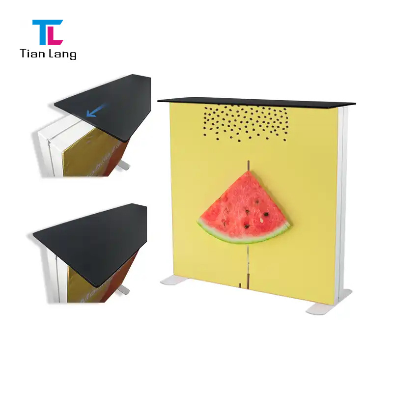 TianLang  Seg Backlit Booth 20x20 Promotion Table Stand Seg Frameless Led Box Light Trade Show Display Counter