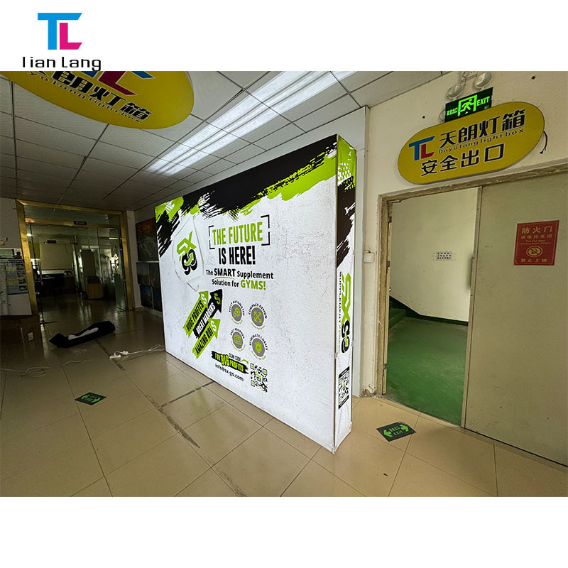 Easy Set Up Tradeshow Booth Aluminum Frame SEG Fabric Expo Promotion Custom Backlit Light Box Trade Show Pop Up Led Back Wall