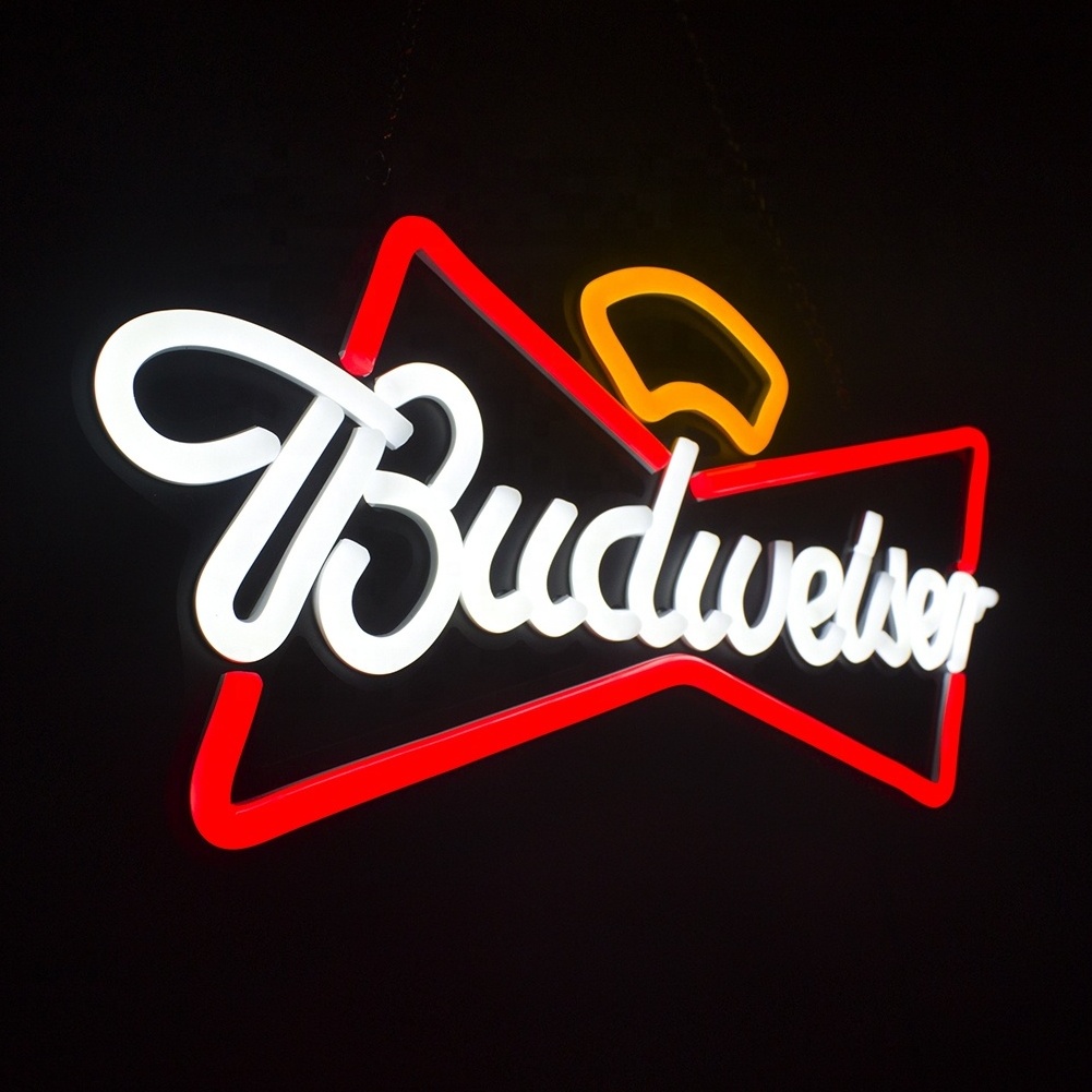 led neon signs Landscape lamp 20'' Budweiser King Beer Bar Pub Club Ad Light Sign