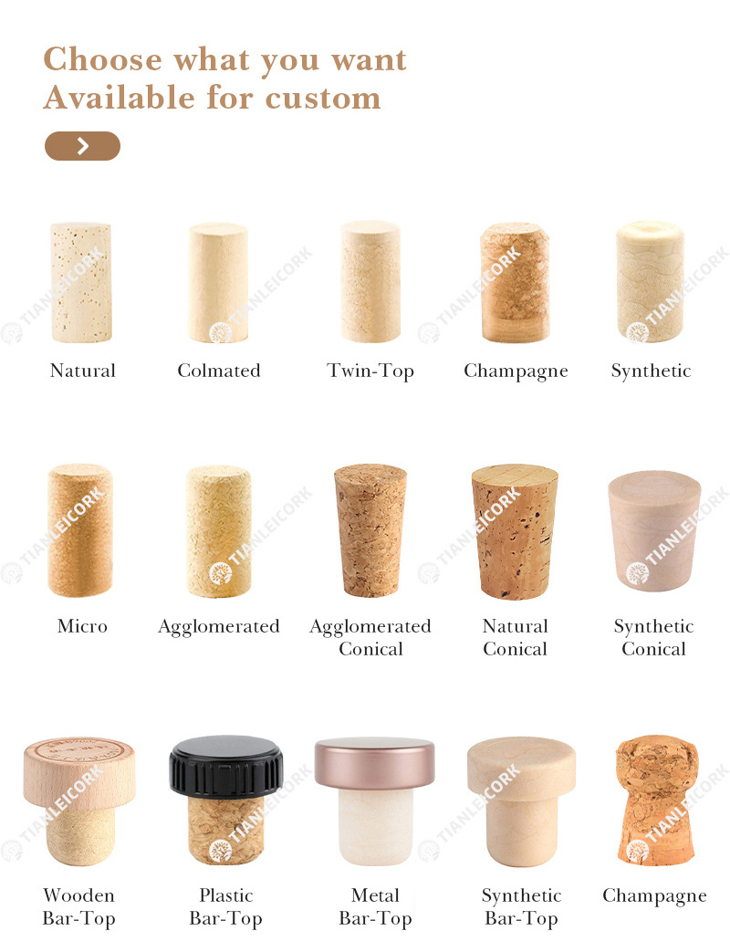 Factory wholesale Custom Bottles Usage agglomerated Wine cork stopper and wine cork