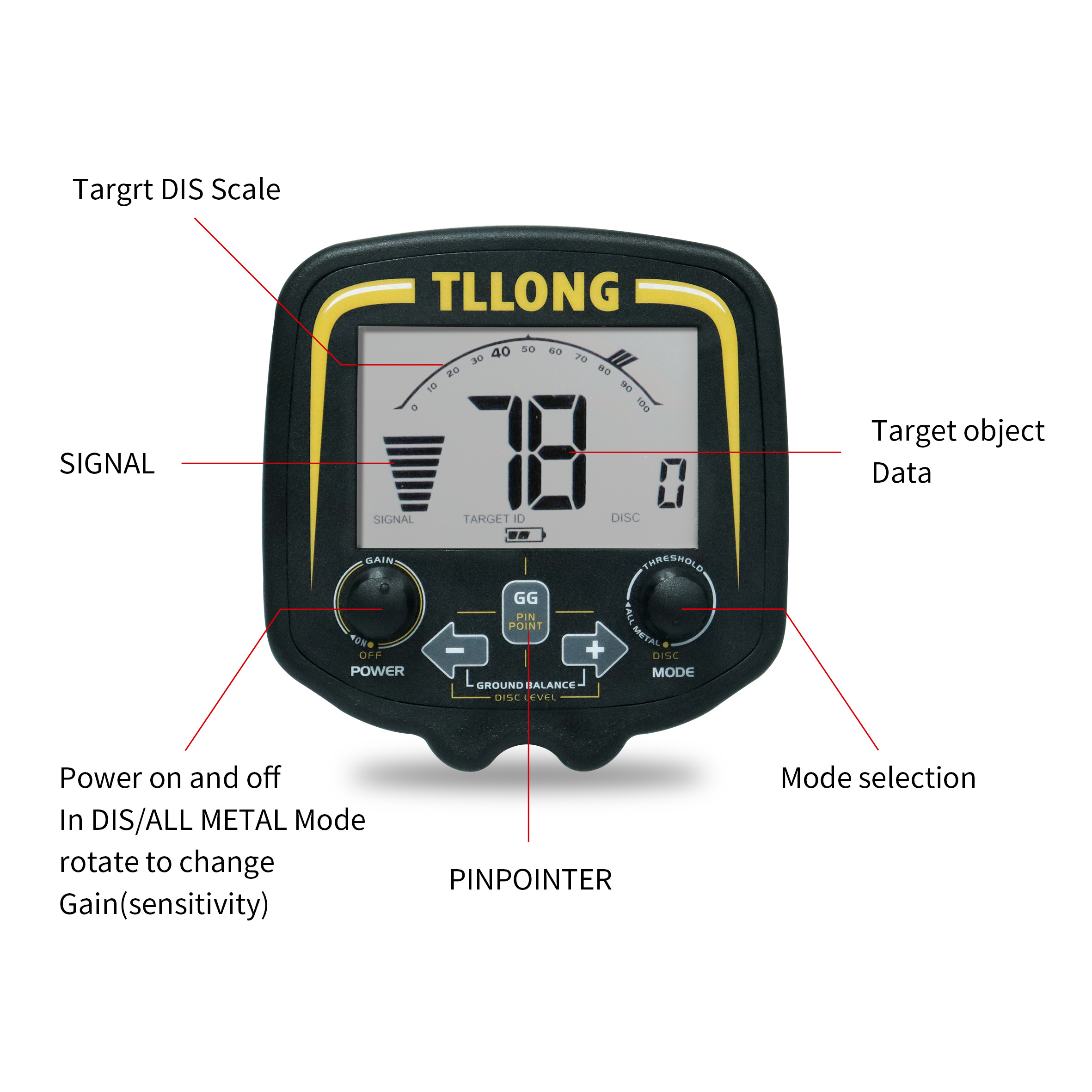 ATX880 Professional High Sensitivity Underground Metal Detector Gold With Large Detecting Coil For Treasure Hunting