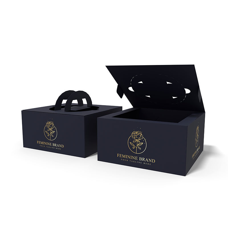 Easy To Carry Hot Sale Pop Up Style Cake Boxes In Bulk Souffle Cake Sweet Bakery Packaging Box With Handle