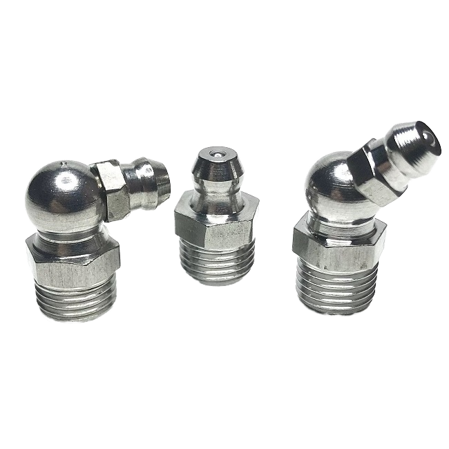 M6 M8 M10 M12 45 90 Degree Grease Fittings Grease Auto Parts Male Thread 304 Stainless Steel Straight Type