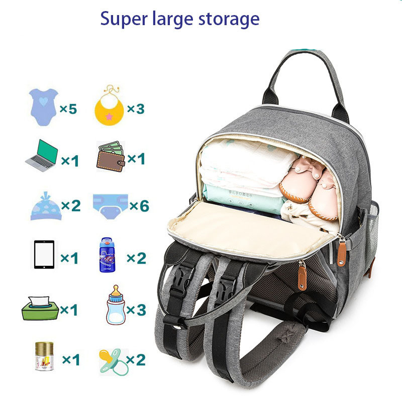 Multifunctional Folding Waterproof babi mom designers mama backpack bag luxury large newborn mother diaper bag for baby  moms