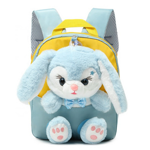 Cartoon School hot selling Animals Rabbit Kindergarten Kids Girl Preschool SchoolBag Plush Cute Bow Children Baby Bag Backpacks