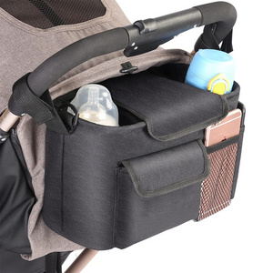 Large Capacity High Quality Wholesale Cheap Hanging Travel Bag Baby Stroller Organizer With Cup Holders