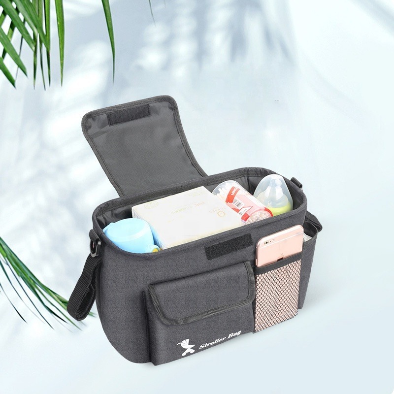 Large Capacity High Quality Wholesale Cheap Hanging Travel Bag Baby Stroller Organizer With Cup Holders