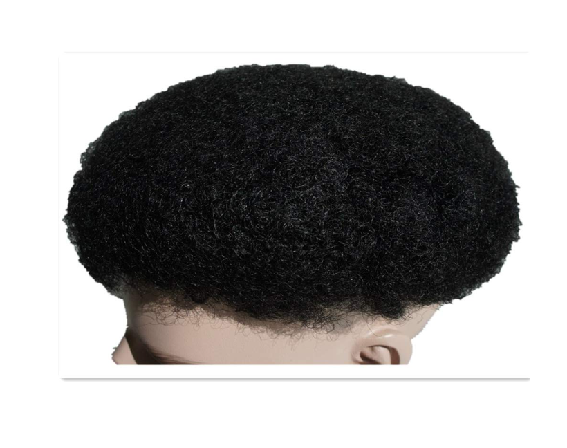 Indian remy human short toppers hairpiece 100% full lace breathable 10mm afro curl man toupee men africa afro male wig