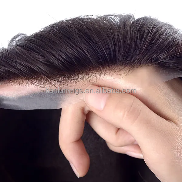 NEW AUSTRALIA Lace 100% Human Hair Replacement System Wider PU Perimeter Wholesale men Toupee