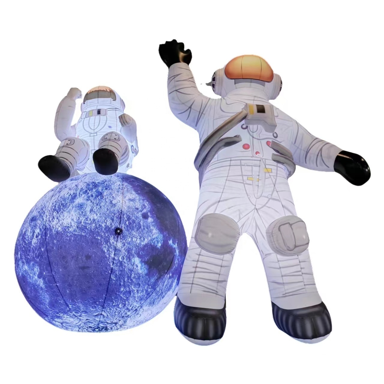 Custom inflatable astronaut with planet model outdoor decor with LED lights