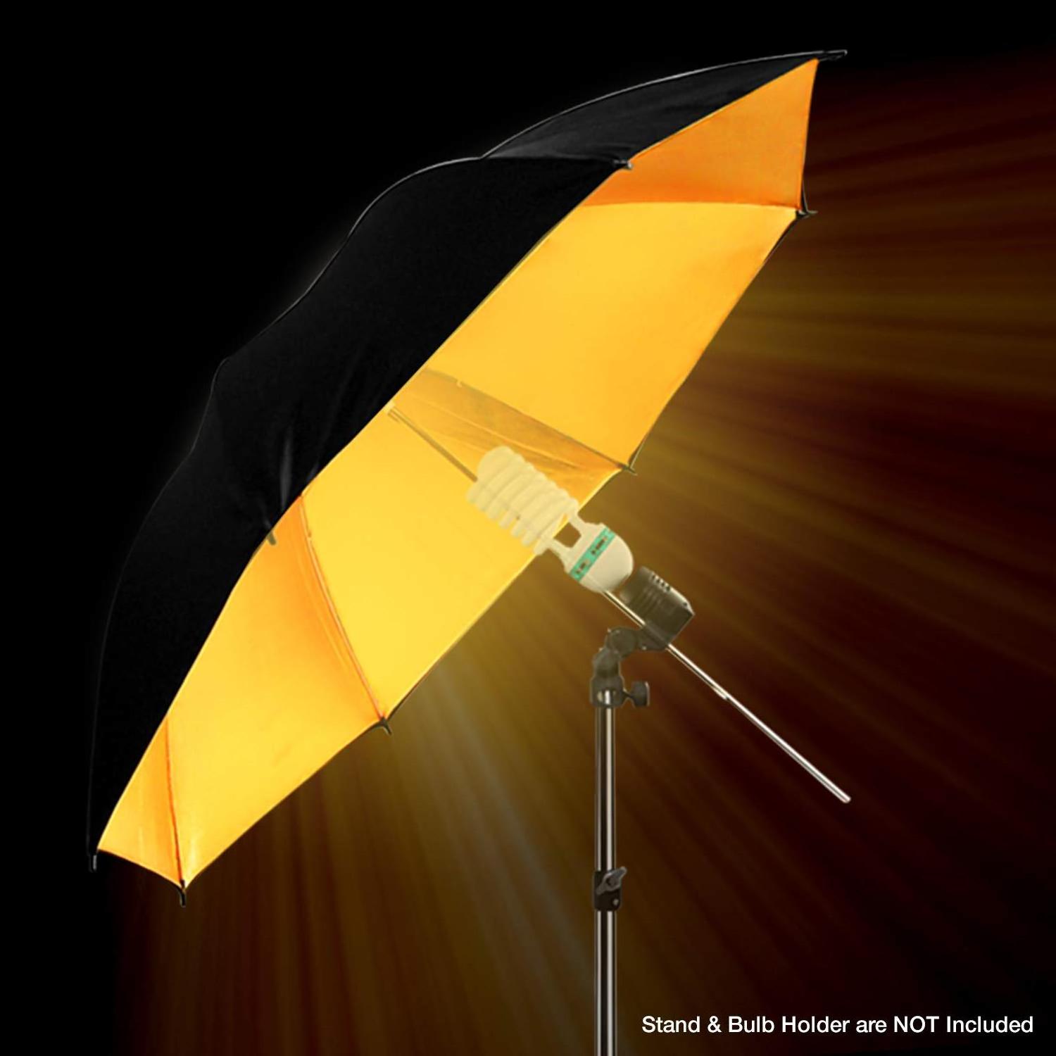 Photo Studio Video Umbrella 33inch 43inch Black Gold Photography Flash Light Reflective Umbrella