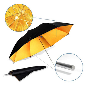 Photo Studio Video Umbrella 33inch 43inch Black Gold Photography Flash Light Reflective Umbrella