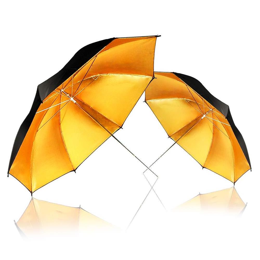 Photo Studio Video Umbrella 33inch 43inch Black Gold Photography Flash Light Reflective Umbrella