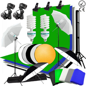 Factory Wholesale Photo Studio Accessories Backdrops Stand System Umbrella and Reflector Photography Light Kit Set