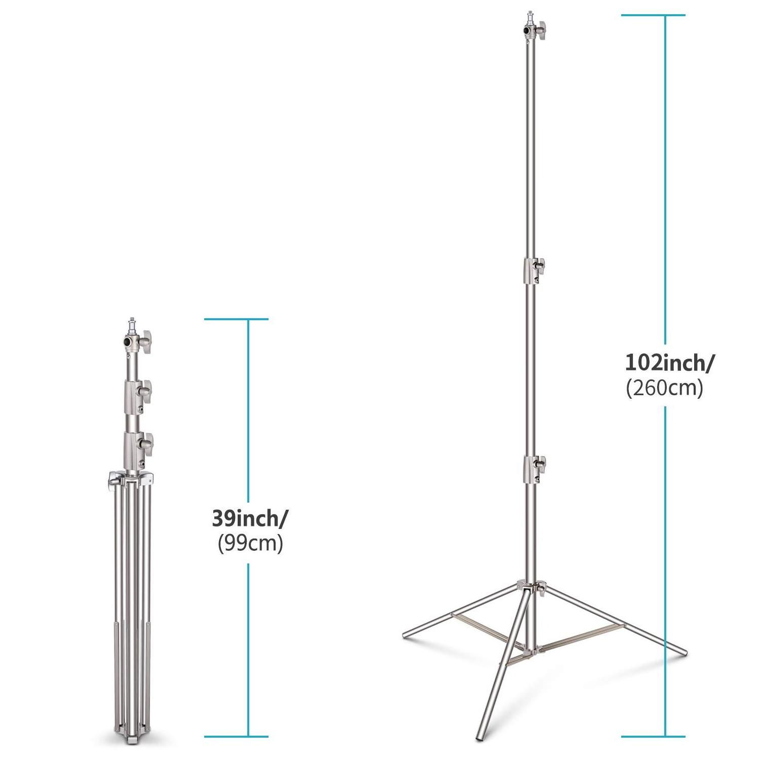 Stainless Steel 2.8m Photography Studio Stand Heavy Duty Camera Tripod Stand for Video Flash Light