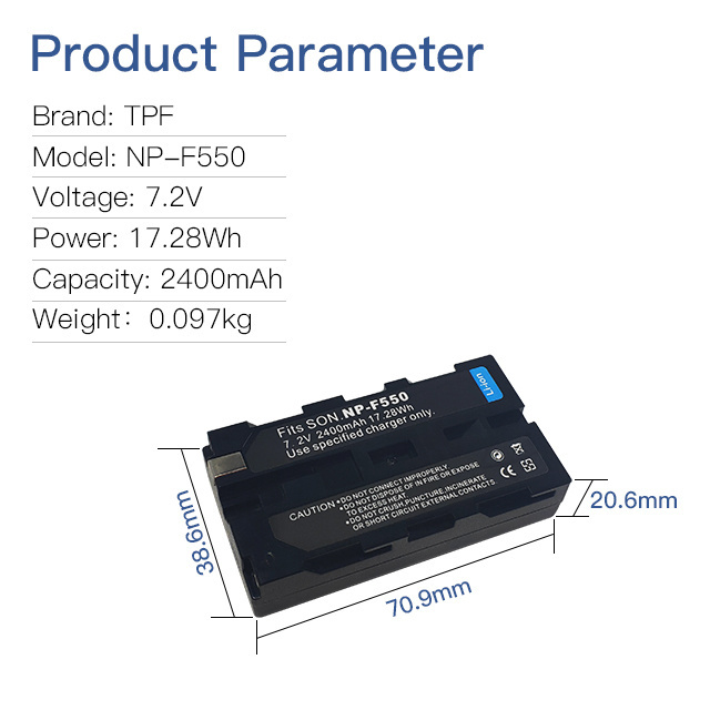 NP-F750 Camcorder Li-ion Battery Large Capacity 4400mAh 7.4V Rechargeable NP-F Battery Pack For Camera