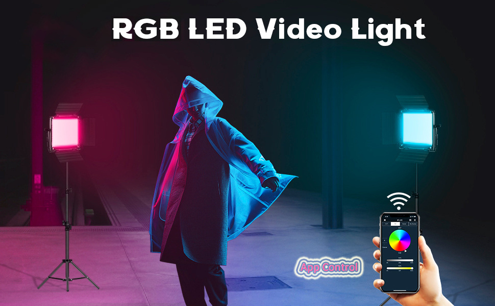 Pro LED 600 RGB 24W Portable LED Video Light 2700-6500K RGB Mode App Control U600 Youtube Studio Video Light