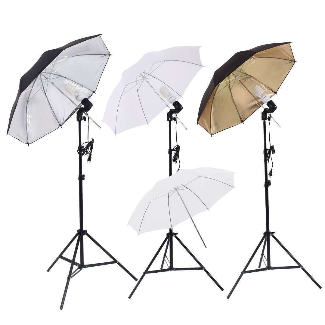 Photography Studio Lighting Set 2*3m Background Stand and Backdrops White Photo Umbrella for Studio