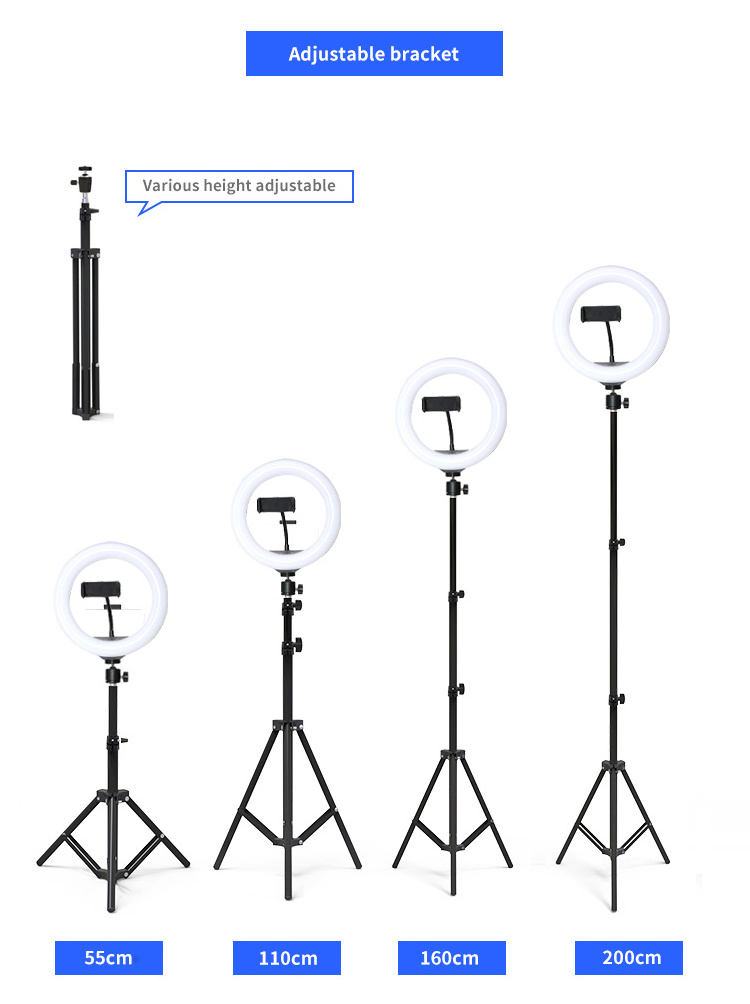 8 10 13 inch Professional Tiktok Live Ringlight Mirror Dimmable Make up Selfie 12 inch Led Ring Light With Tripod Stand