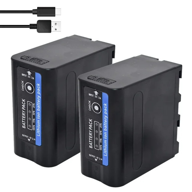 NP-F750 Camcorder Li-ion Battery Large Capacity 4400mAh 7.4V Rechargeable NP-F Battery Pack For Camera