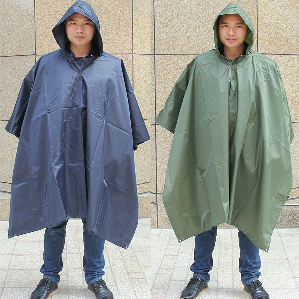 2021 New Arrival ODM Waterproof Tactical Rain Coat Poncho Tactical Heavy Duty Rain Cloak