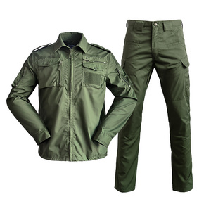 Wholesaler Hot Sale Camouflage Shirts and Pants Uniforms Jacket Ripstop Tactical Uniform Clothing OD Green Suit Clothes