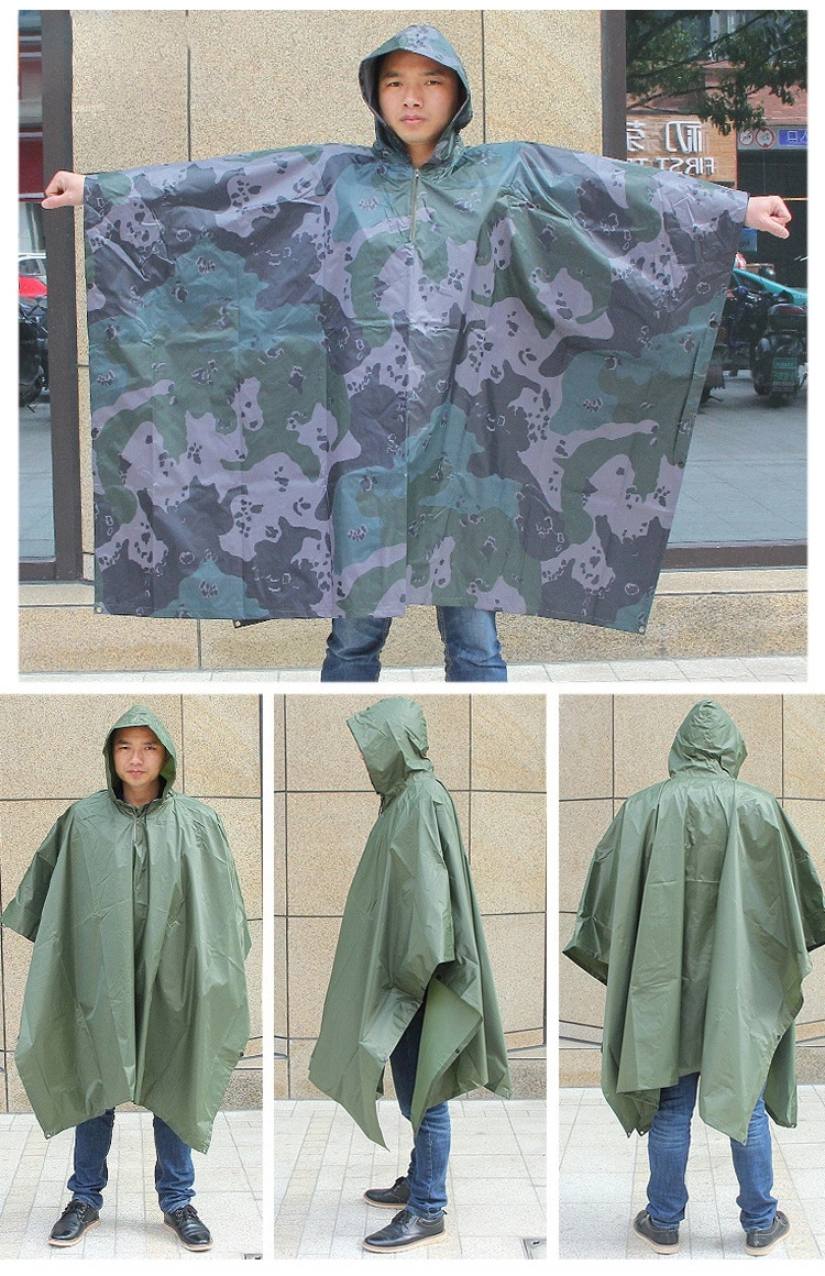 2021 New Arrival ODM Waterproof Tactical Rain Coat Poncho Tactical Heavy Duty Rain Cloak