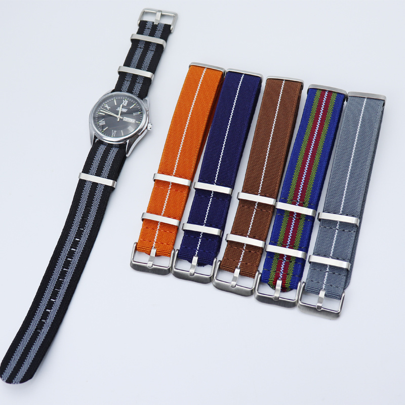 Nylon Strap Elastic Watchband 18mm 20mm 22mm French Troop Parachute Elastic Canvas Strap for Watch Bracelet