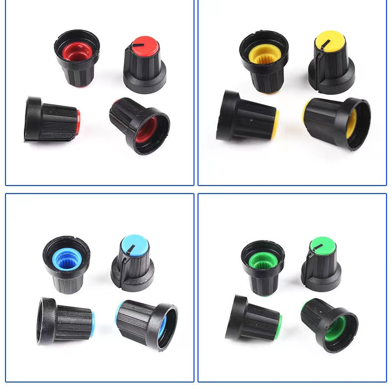 High quality WH148 Volume Control Knob Aluminum Knurled Potentiometer Knobs  for 6mm Plastic Diameter Volume Control Knob