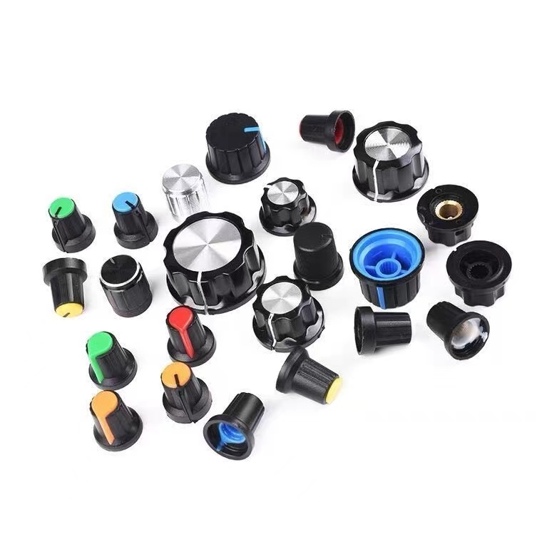 High quality WH148 Volume Control Knob Aluminum Knurled Potentiometer Knobs  for 6mm Plastic Diameter Volume Control Knob