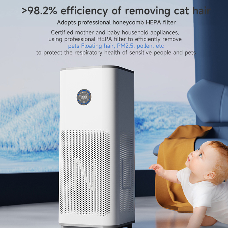 High Quality Negative Ionizers Deodorizer APP Smart Control Air Purifier for Rooms Bacteria PM2.5 Smoke Odor Pet Hairs