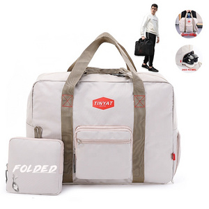 Custom Waterproof Nylon On Sale Design Luxury Foldable Gym Luggage Duffle Travel Bag With Storage For Ladies And Men