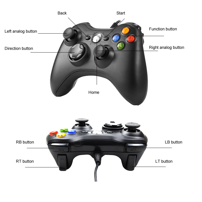 TQ USB Wired Gamepad For xbox 360 Controller Vibration Joystick For xbox 360