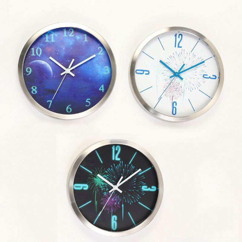 Clocks stainless steel home decoration 10 inch silver wall clock accessories clock design