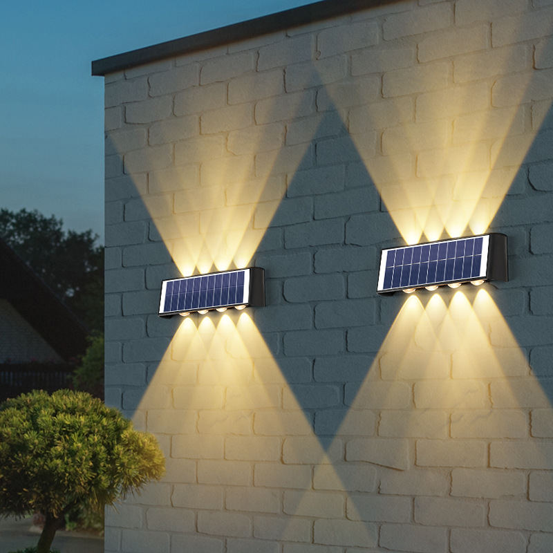 High Lumen Outdoor Solar Wall Light Up And Down Led Lamp Waterproof Garden Fence Porch Patio Lights Decoration Wall Lamp