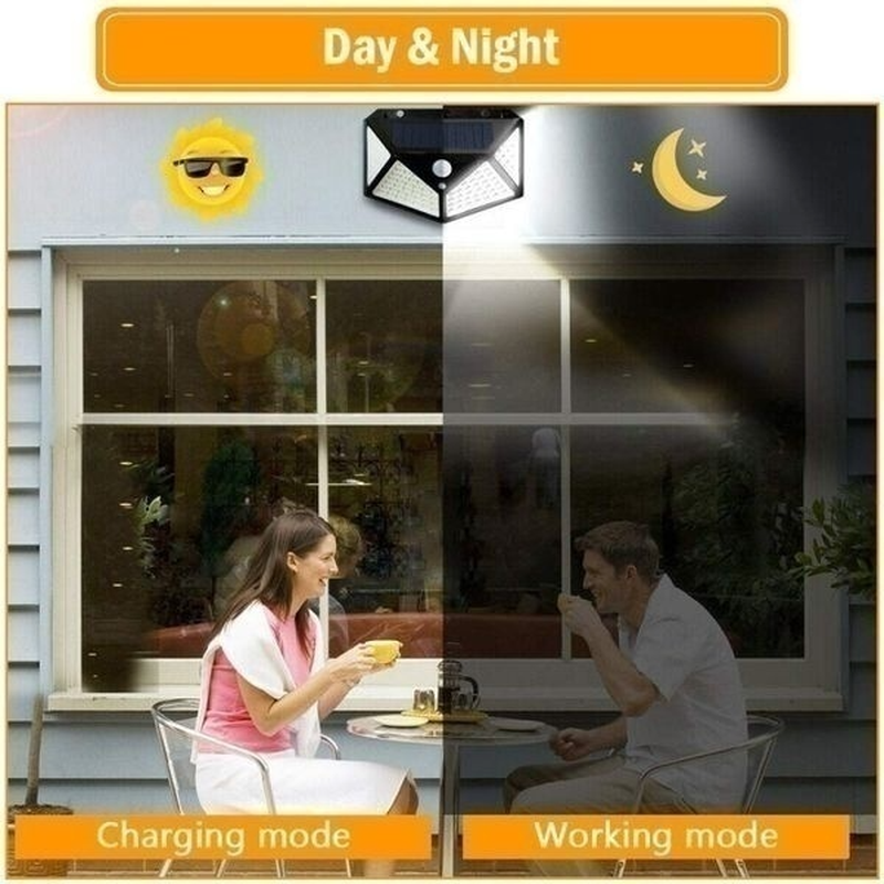 100 LED Solar Light PIR Motion Sensor Outdoor Solar Lamp IP65 Waterproof Wall Light Solar Sunlight Powered Garden street light