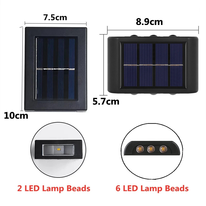 solar up and down luminous courtyard staircase decoration LED solar wall light outdoor porch garden waterproof wall lamp